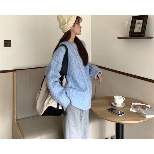 

2021 class collar knitted sweater split thick style for women npe6, White;black