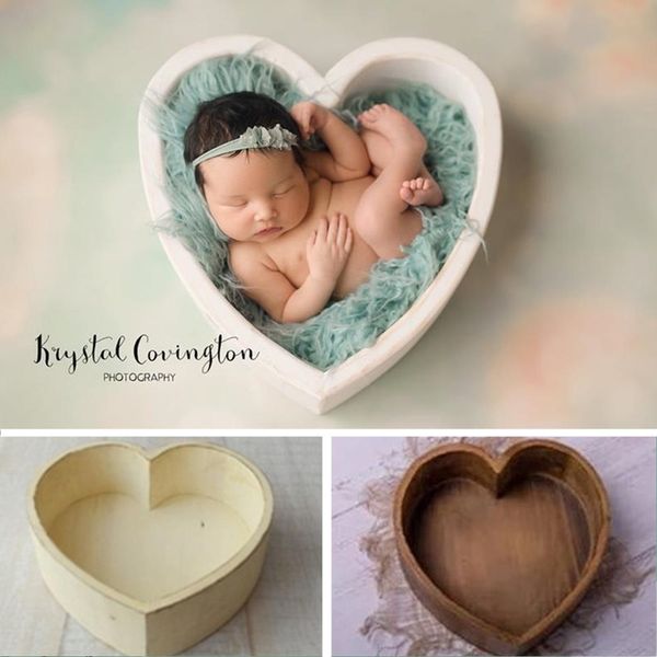 

baby props for pgraphy boy wood heart-shaped box newborn p shoot accessories basket background fotografia recien nacido lj201105