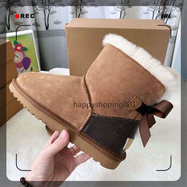 

lady style woman child baby winter fashion snow boots high ankle boots genuine leather style jointly signed boot women kids shoes, Black