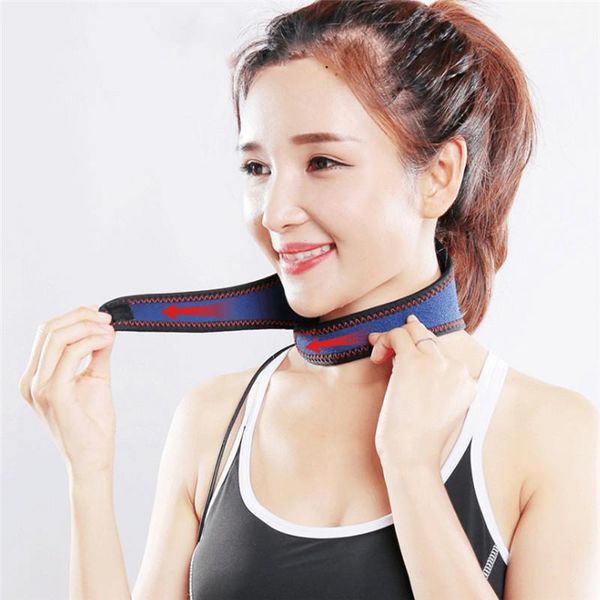 

back support adjustable electric usb charging heat heating neckband 5v neck guard for men women recovers from damage winter thermal1, Black;blue