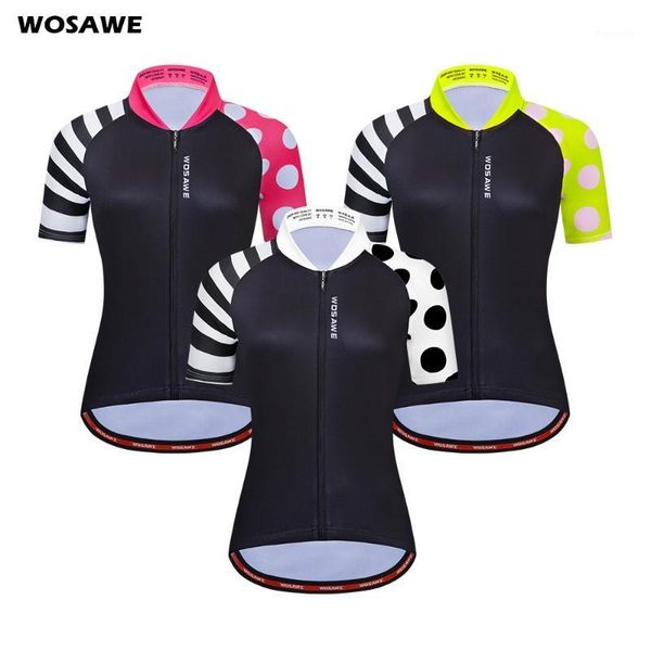 

wosawe short-sleeve mountain bike summer ladies women cycling jersey outdoor sports breathable cycling clothing shirts1, Black;red