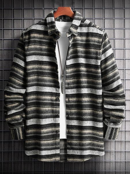 

men allover print overcoat without tee 10tw#, Black;brown