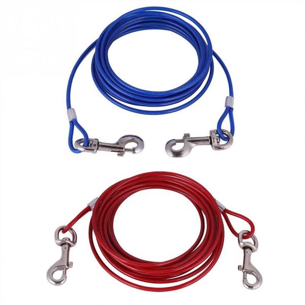 

steel wire dog leash outdoor camping picnic strong pet safety cable rope 16.4ft