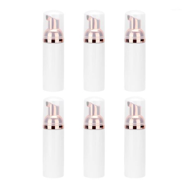 

storage bottles & jars 6pcs empty plastic foam-making containers makeup refillable cleanser container (rose gold pump head)1