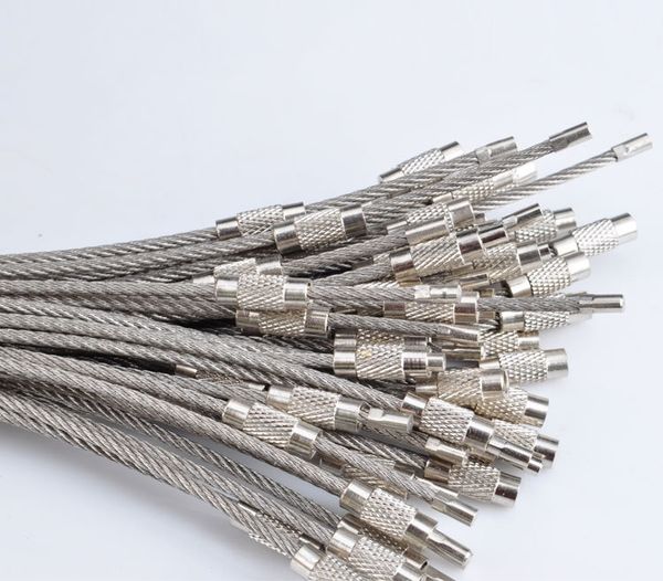 

wire stainless quality shipping steel dhl keychain cable key ring for outdoor hiking 1200pcs, Silver