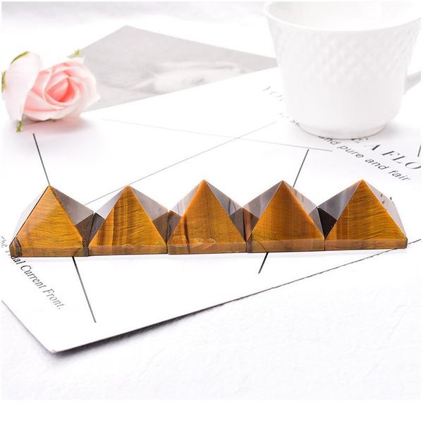 

natural tigers eye pyramid gemstone reiki chakra crystal point healing stone handmade polished ornaments ore miner qylyvr, Black