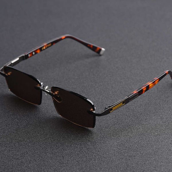 

3deq1natural crystal stone glasses men's frameless trimming sunglasses3gd, Black