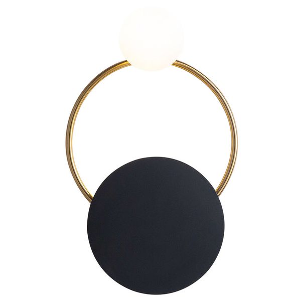 Nordic Eclipse Wandleuchten Milchglas Lampenschirm Zeitgenössische minimalistische Hotellobby Nachttisch Gang Kupfer Home Sconces Lampe G4 LED-Lampe