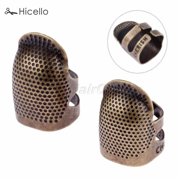 

sewing notions & tools thimblec ring 2.3*1.5cm/2.5*1.7cm antique metal brass needles finger protector diy size m/s accessories hicello, Black