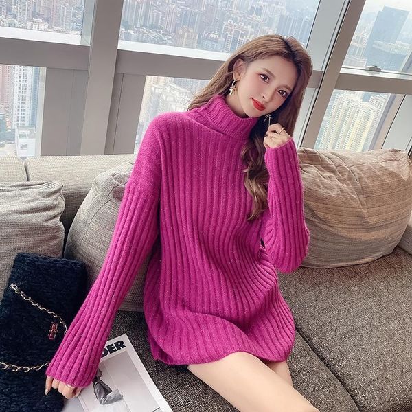 

women's sweaters turtleneck 2021 autumn winter women knitted solid casual pullover sweater long sleeve slim jumper soft warm pull femme, White;black