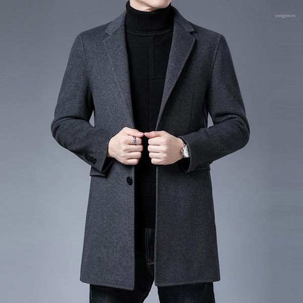 

high end warm men's clothing fashion with wool coat1, Black