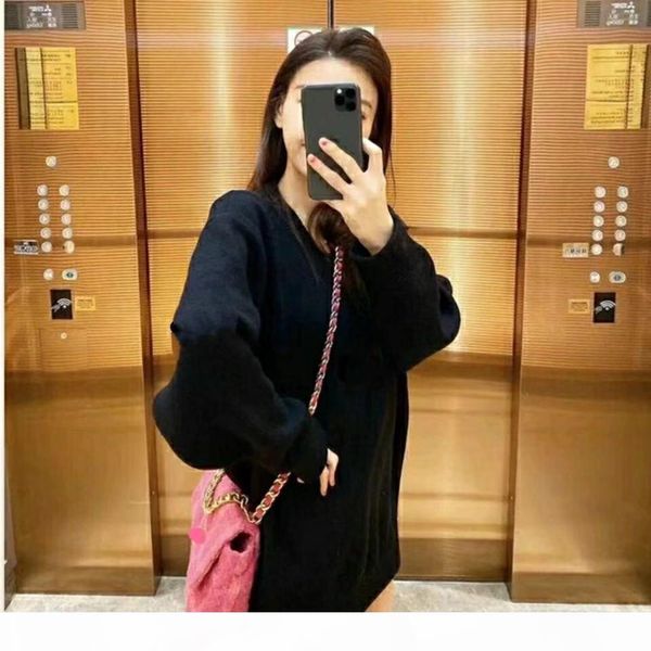 

2020 new women's clothing, fashion simple style design girls sweater sweater, black and white casual wild style, ing, White;black