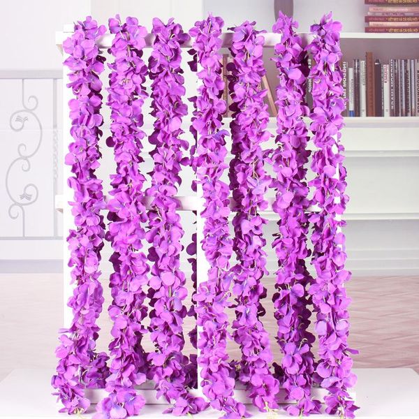 

180cm 1pc cherry blossoms artificial flower wisteria vine artificial plants home decor wedding decoration for wall fake rattan bbynvk