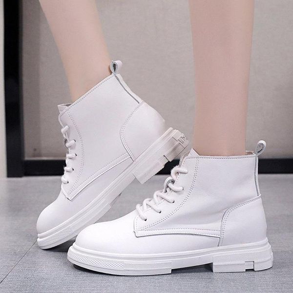 

boots 2021 autumn early winter women shoes casual woman footwear thick sole ladies black white a2619
