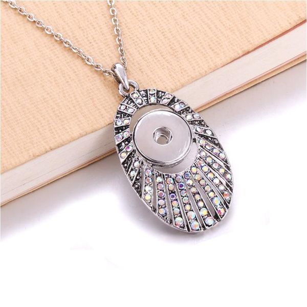 

necklaces metal snap button necklace fit 18mm snap buttons oval pendant necklaces women snap jewe bbypyk, Silver