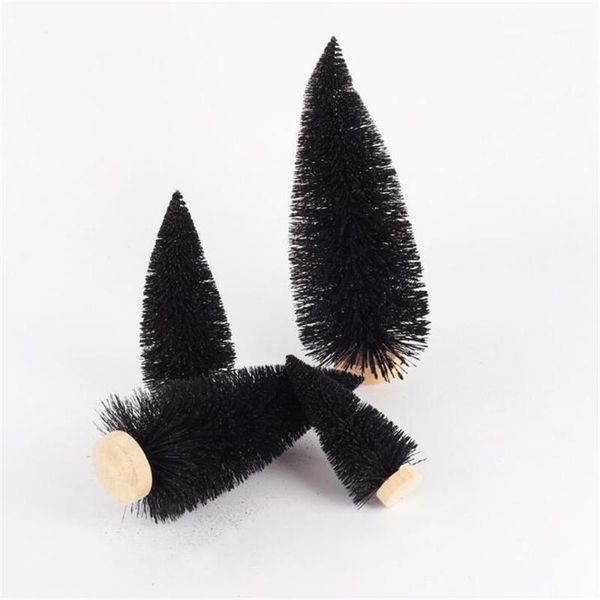 

1pc handmade mini black christmas tree merry christmas party decorations xmas party home table diy decor gift1