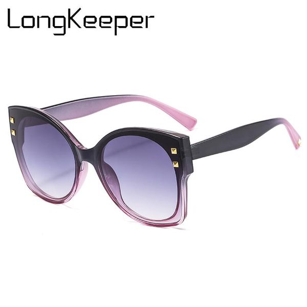 

sunglasses luxury oversized women rivet cat eye sun glasses female vintage brand designer butterfly eyewear uv400 oculos, White;black