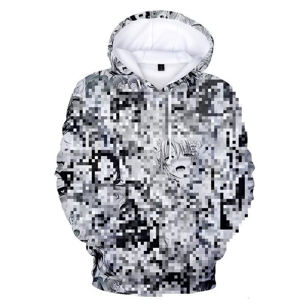 

3d толстовки ahegao толстовки hentai manga streetwear harajuku высококачественные топы с капюшоном женщины мужчины смешные застенчивые лица, Black