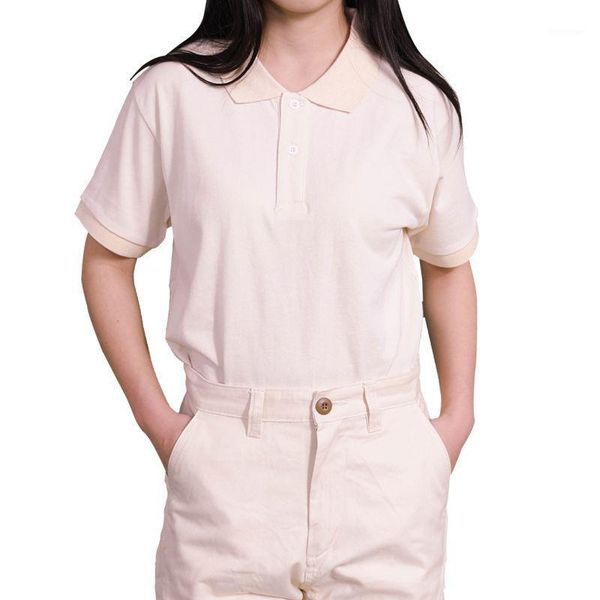 

solid shirt women short sleeve femme casual shirts vintage original embryo color natural cotton1, White