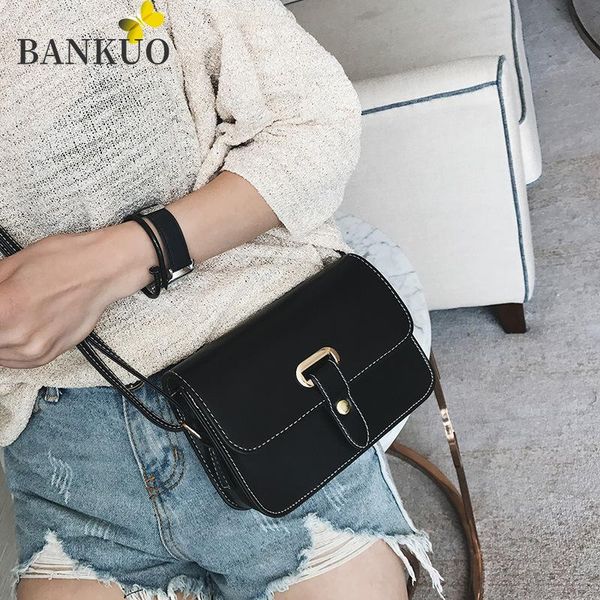 

bankuo british retro fashion handbags ladies messenger bag pu solid cover hard totes fashion vintage women bag flap x26