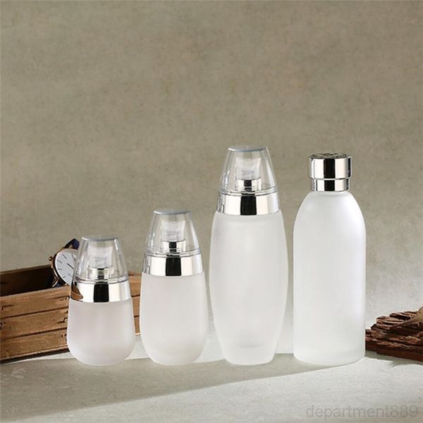 

30ml 50ml 100ml frosted glass bottle refillable cream jars empty cosmetic containers portable lotion pump bottles for travel dhd1561