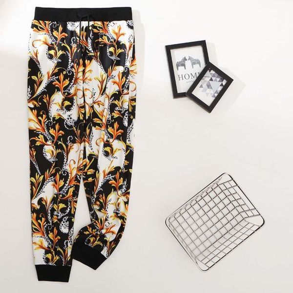 

summer stripe printed pants men elastic waist pants 2020 loose joggers streetwear harem vintage casual trousers men1, Black