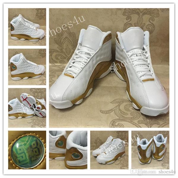

13 dmp mens basketball shoes white gold s 13s xiii men 98 defining moments sports trainers sneake