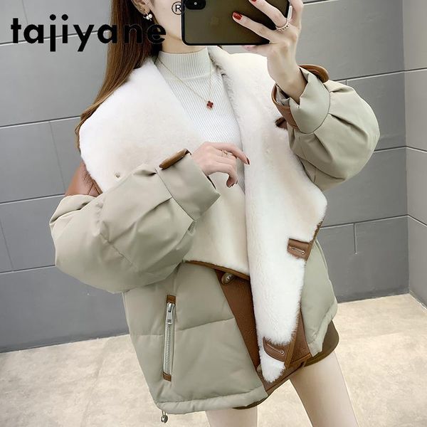 

tajiyane winter clothes women real fur coat women's genuine sheepskin jackets woman 100% wool jacket biker mujer parkas tn1491, Black