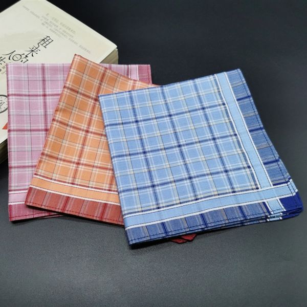 

satin plaid handkerchief women men table 100% cotton hankerchiefs square knit sweat-absorbent washing towel 28*28ckgco, White