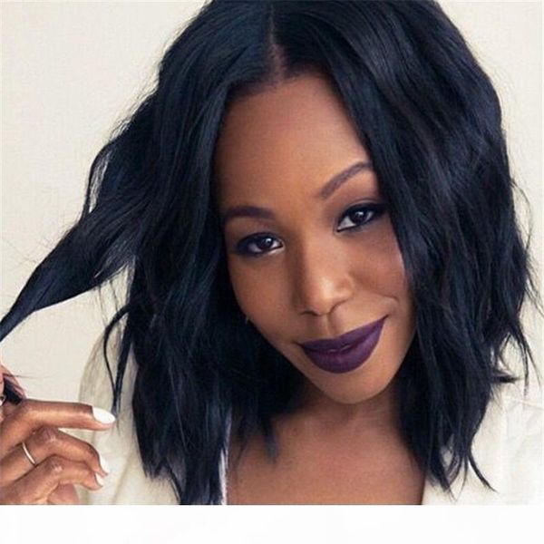 

natural wave brazilian hair lace front wigs short bob human hair full lace human hair wigs for black women, Black;brown