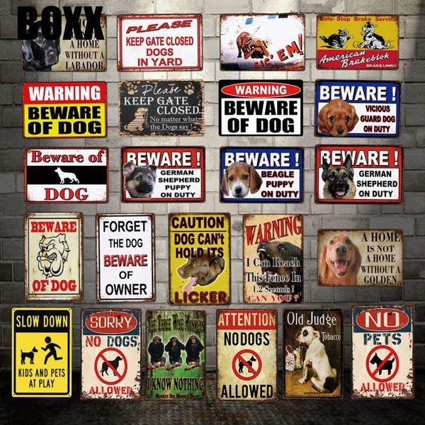 

beware of dogs cat pet animal metal sign wall tin signs posters vintage painting lyme regis custom decor