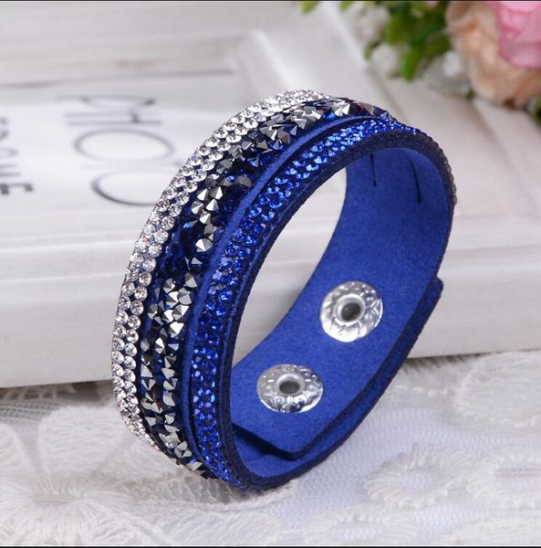

new punk rhinestone multilayer wrap leather bracelets handmade slake leather bracelets with crystals couple jewelry ps24777465724, Golden;silver