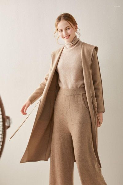 

2020 new winter warm cashmere coat female source factory goods wholesale wool coats hooded cloth coat1, Black