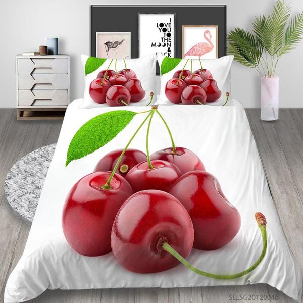 

bedding sets home textiles 3d luxury set fresh fruit banana print king size duvet cover pillowcases 2/3 pcs bed gift
