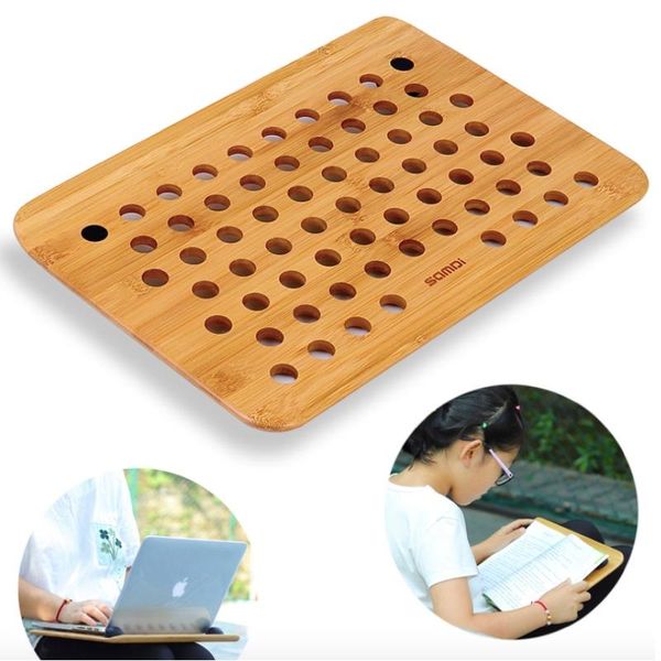

laptray pad writing reading tray pad wooden notebook cooling bracket