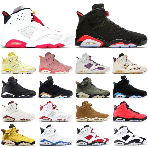 

new 6 6s jumpman basketball shoes black infrared hare dmp unc black cat angry bull aleali may mens trainers sports sneakers