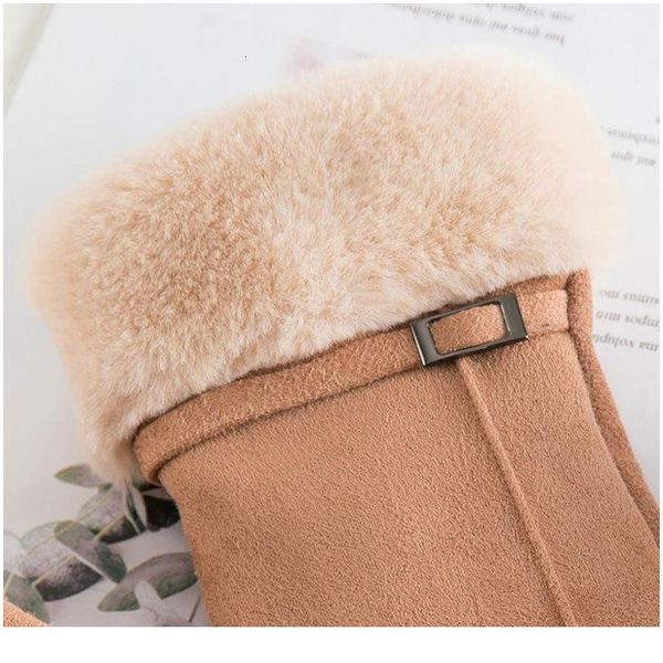 

women gloves pelucia couple gloves touch screen glove suede double thickening fashion modis femme eldiven rekawiczk jllenl, Black