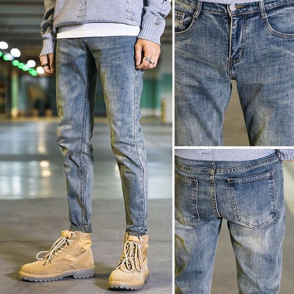 

men jeans pants slim loose fit fashions men jeans pants mens joggers regular trousers1, Blue