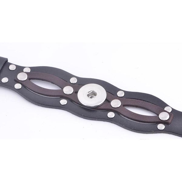 

fashion men women ginger snap genuine leather bracelet diy snap jewelry bracelet wristbands fit 18mm ging wmthij new_dhbest, Golden;silver