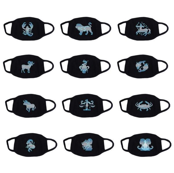 

mouth klre cartoon cute breathable protective cotton mask reusable anti dust anti-dust masks face constellation conste f