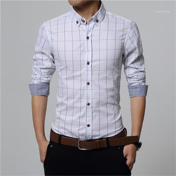 

cotton casual men's plaid long sleeve white shirt slim fit black shirts mens plus size 5xl summer 2019 spring male 1 men's, White;black