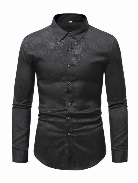 

men floral jacquard shirt 454k#, White;black