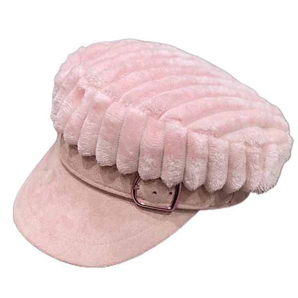 

stingy brim hats women sboy visor vintage beret hat winter fluffy plush flat peaked cap 270d, Blue;gray