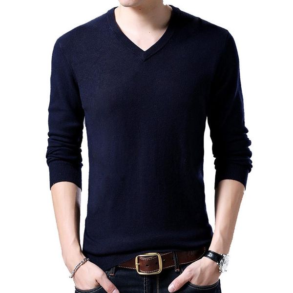 

men's sweaters men sweater pullover knit v neck thick warm for autumn winter solid england style long sleeve male 211001210, White;black