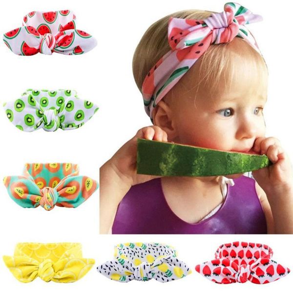 

cute fruit pattern children kids head accessories kiwi papaya patterns diy stretch hair band elastic headwears decoration 2020 q1214, Slivery;white