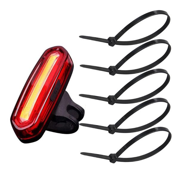 

red + white push cycle clip light warning tail light usb rechargeable waterproof front rear lights secycling equipment #lr2