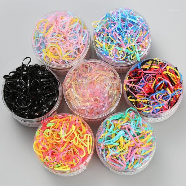 

hair accessories 500pcs/box color rubber hairband rope kids silicone ponytail holder elastic tpu tie gum rings girls accessories1, Slivery;white
