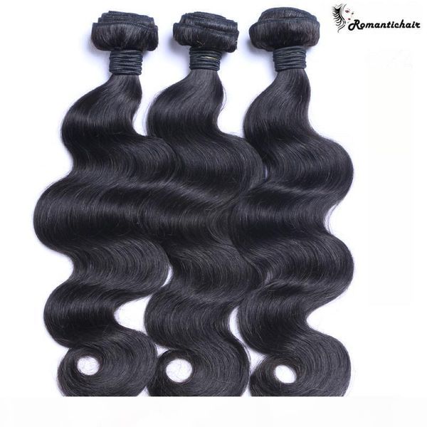

great quality brazilian malaysian peruvian indian virgin hair body wave unprocessed virgin human bundles hair weave hair, Black