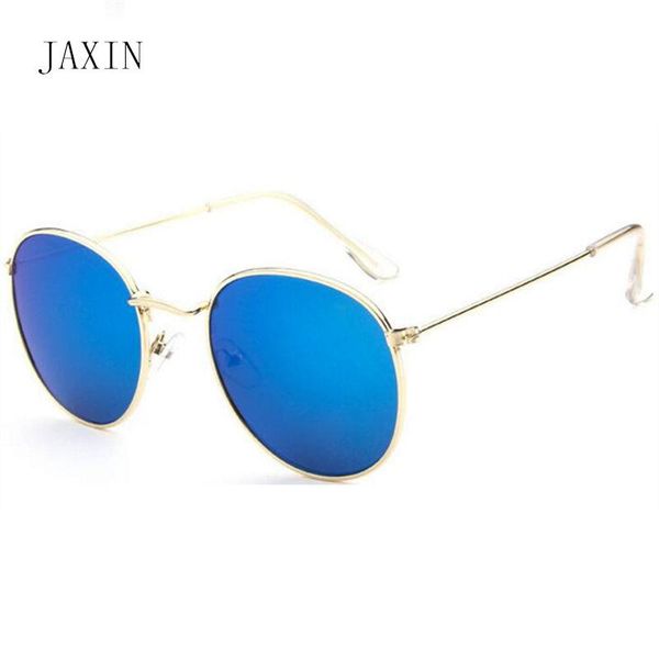 

sunglasses jaxin fashion round women brand design coating sunscreen metal frame glasses cute wild travel uv400 oculos feminino, White;black