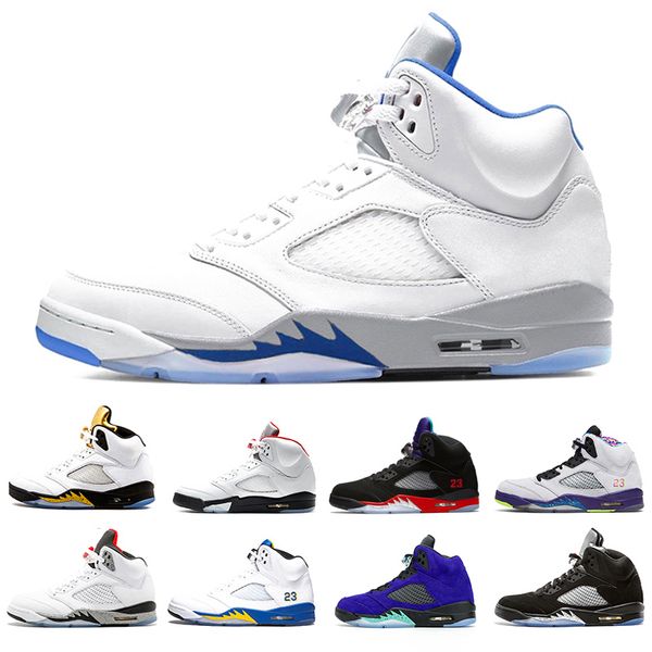 

hyper royal 3 fire red 5 mens basketball shoes alternate bel island green white cement grape 5s men trainers sports designer sneakers, White;red